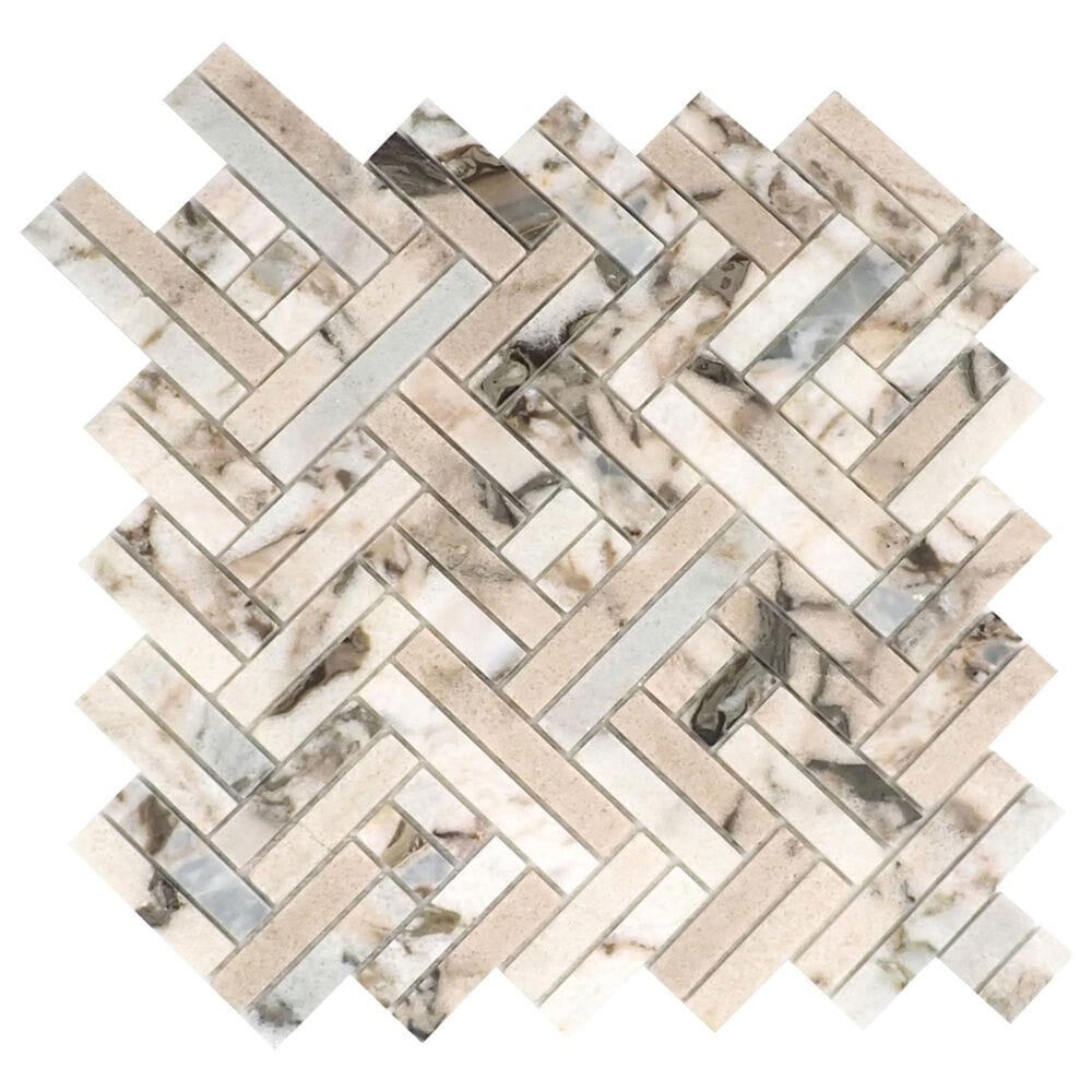 Emser Talento Oro 2" x 3" on 12" x 13" Marble Mosaic Sheet, , large