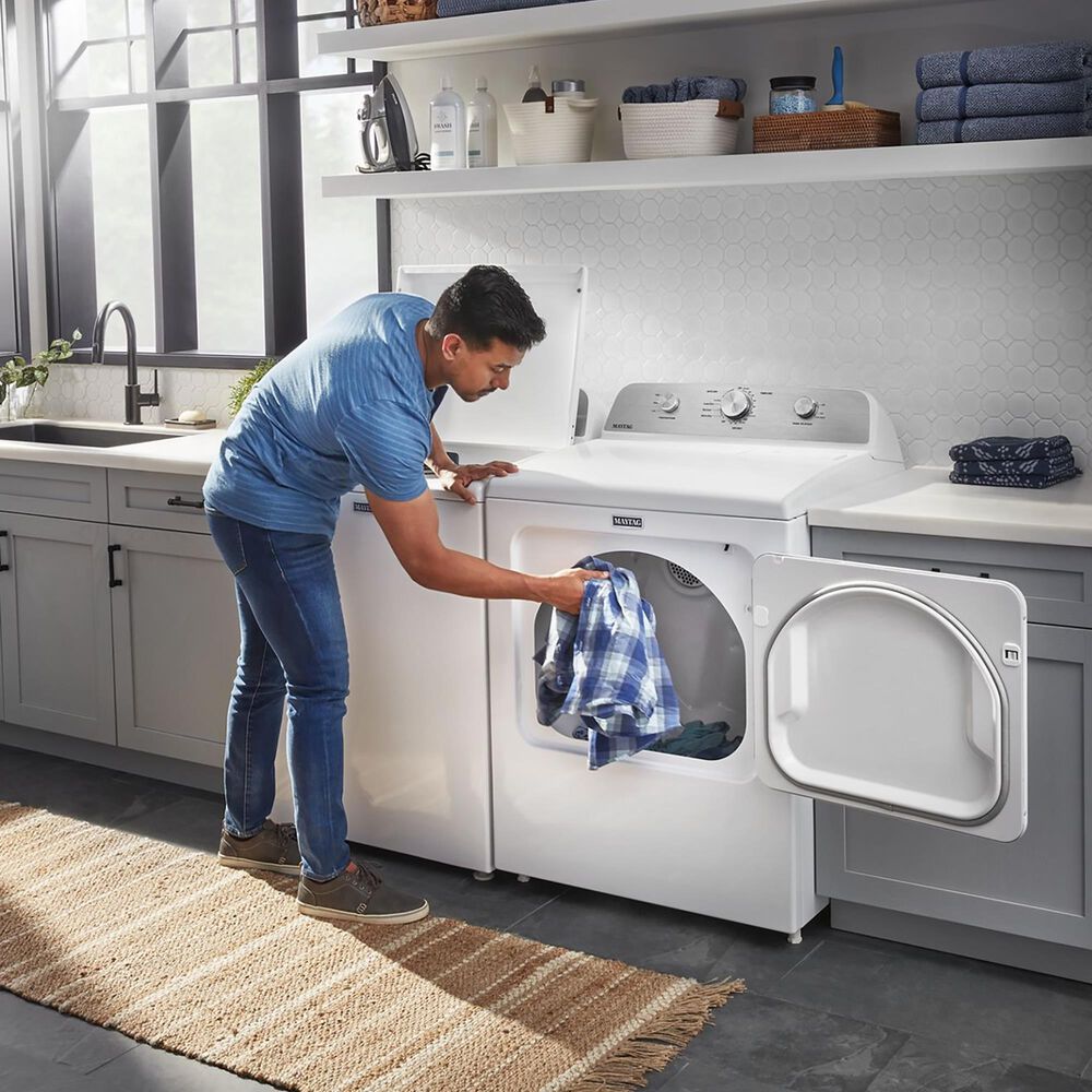 Maytag 7.0 Cu. Ft. Front Load Electric Wrinkle Prevent Dryer in White, , large