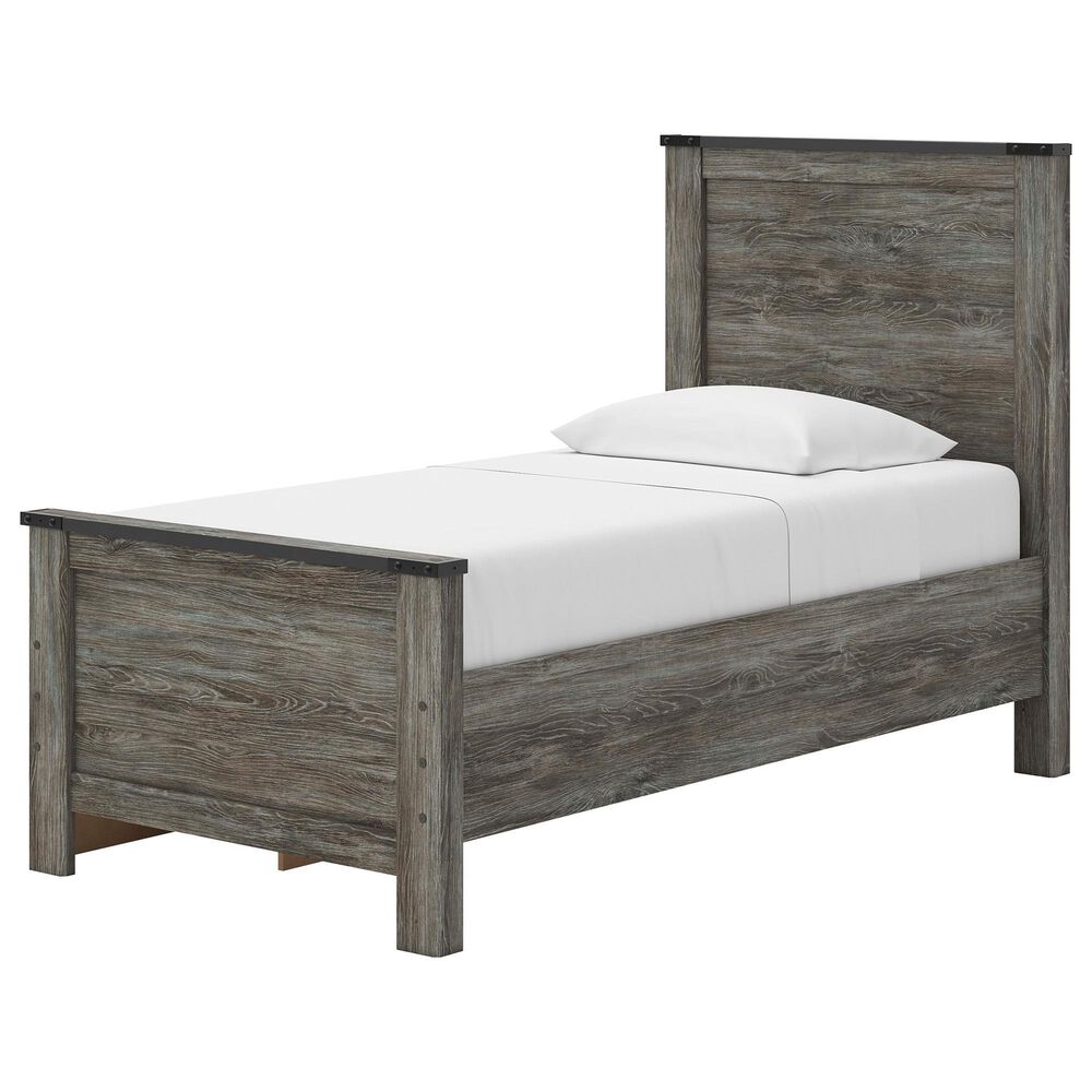 Ashley Frandern Twin Platform Bed with Storage in Warm Gray, , large