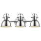 Golden Lighting Duncan 3-Light Bath Vanity in Chrome with Chrome Shades, , large
