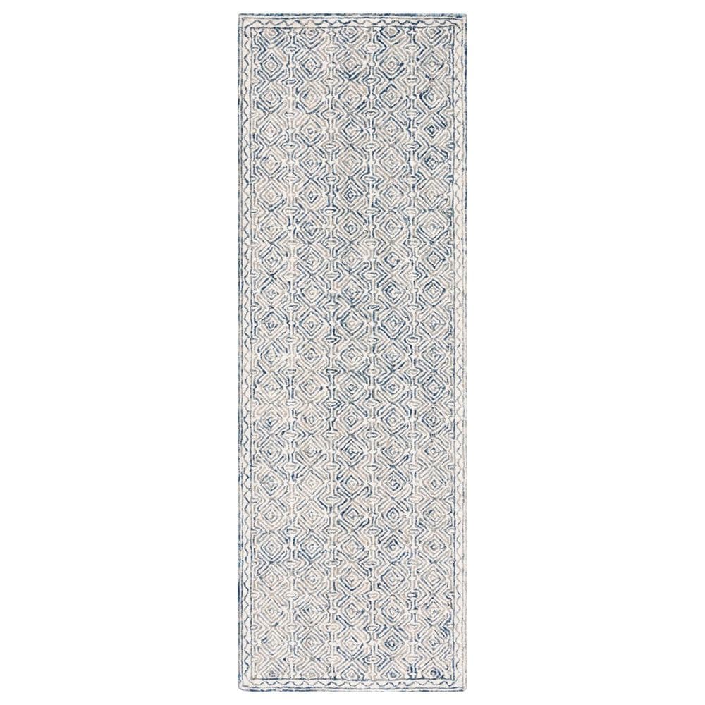 Safavieh Micro-Loop MLP526N 2"3" x 8" Navy and Ivory Runner, , large