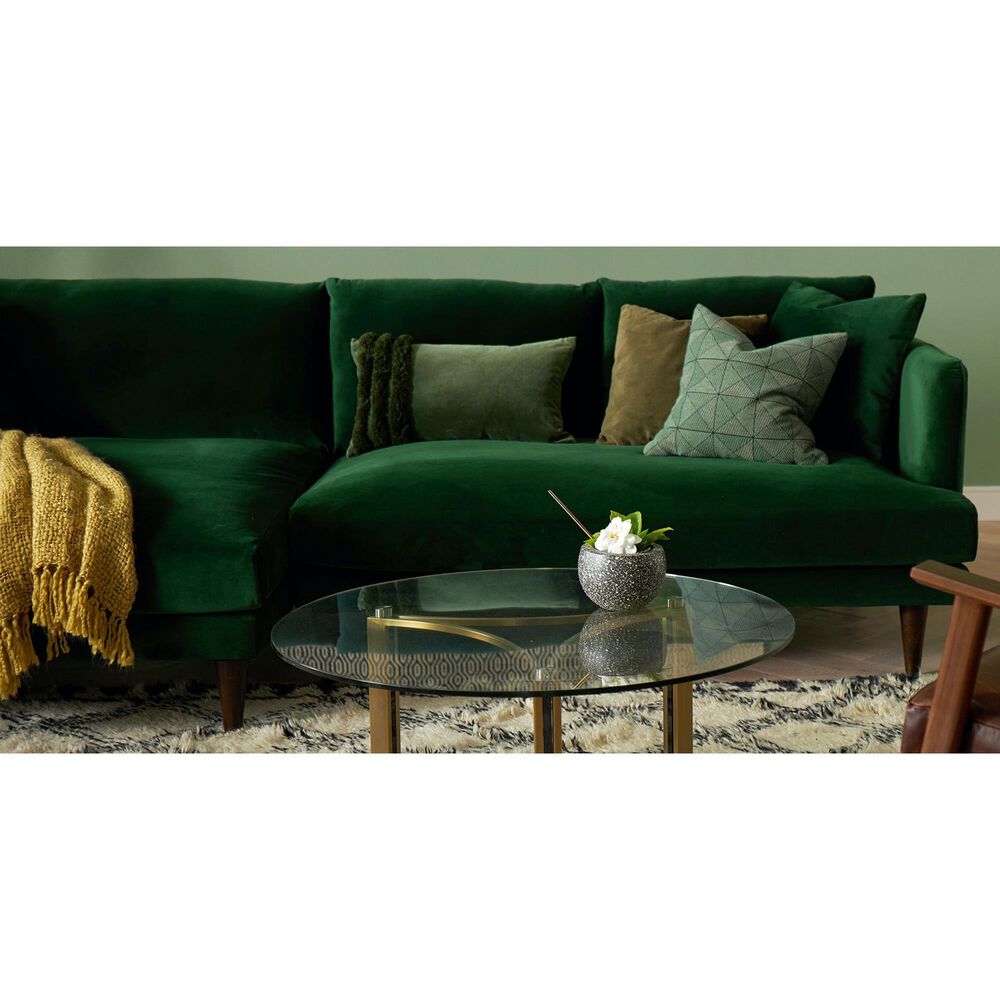 Joybird Lewis 2-Piece Right Facing Sectional in Royale Evergreen Velvet, , large