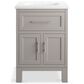 Kohler Quo 24" Single Bathroom Vanity in White with 3 cm Pure White Quartz Top and Oval Sink, , large