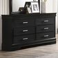 Crown Mark Amalia 6-Drawer Dresser in Black, , large