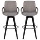 LumiSource Cosmo 30" Swivel Barstool with Grey Upholstery in Black (Set of 2), , large