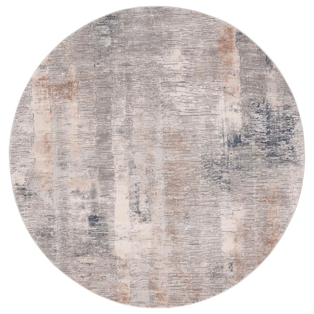 Safavieh Invista INV431A6"7" Round Cream and Grey Area Rug, , large