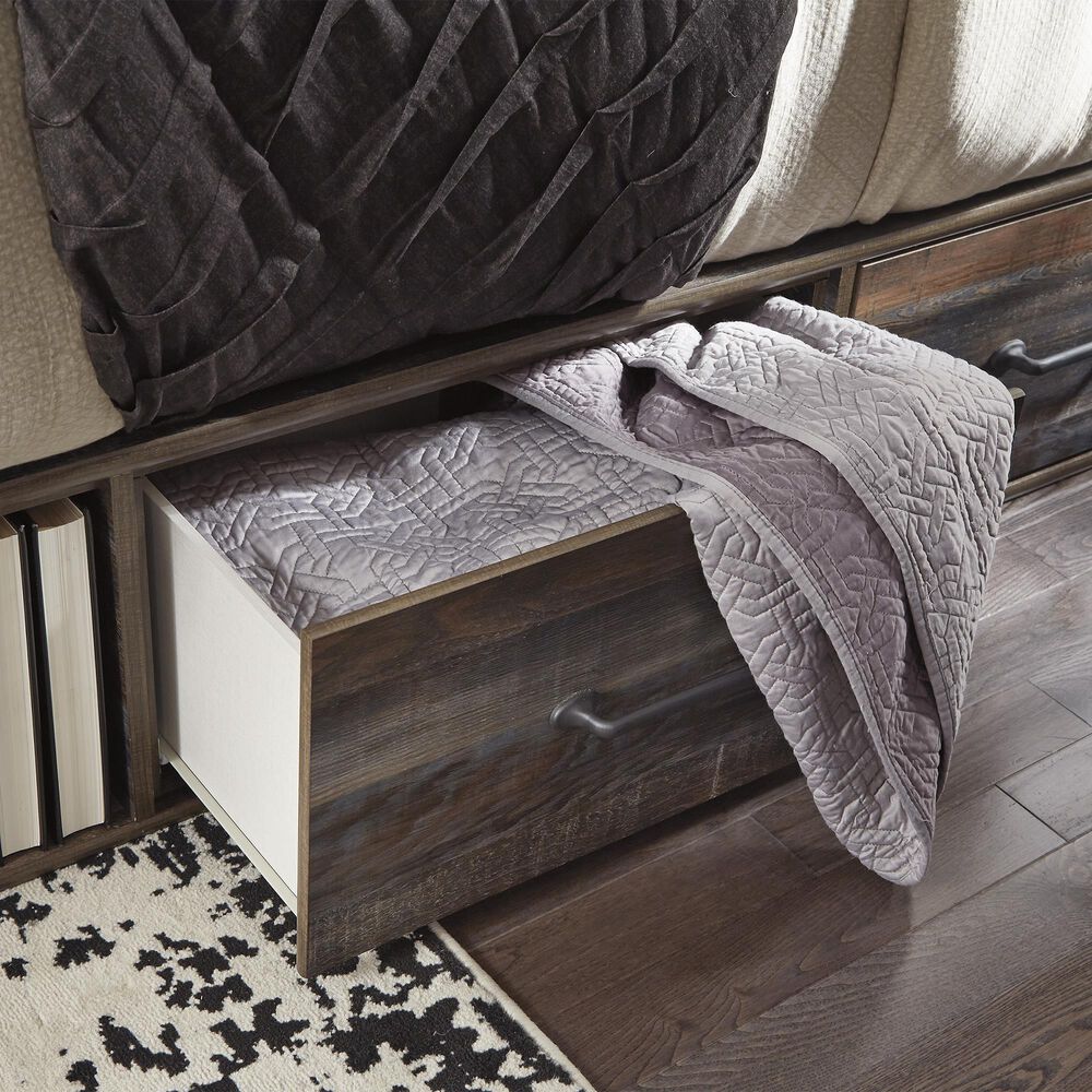 Ashley Drystan 3-Piece Queen Panel Bedroom Set in Brown Rustic, Burnt Orange and Teal, , large