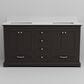 Lexora Home Dukes 60" Double Bathroom Vanity in Espresso with 2 cm White Cultured Marble Top and Rectangular Sinks, , large