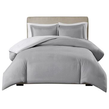 Hampton Park Hayden 3-Piece Full/Queen Duvet Set in Grey, , large