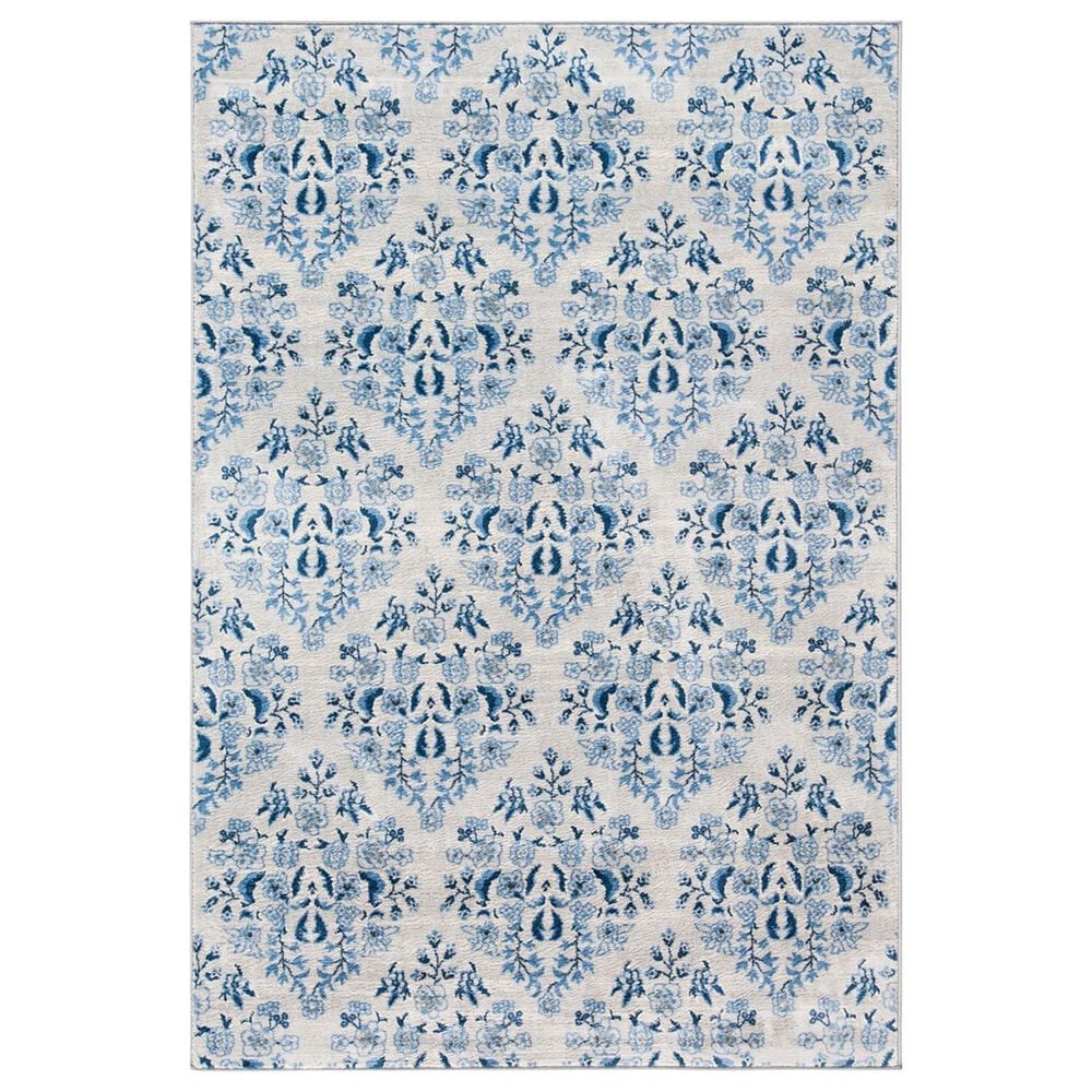 Safavieh Martha Stewart Damask 4" x 6" Cream and Blue Area Rug, , large