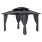 HOMLUX 10" x 12" Patio Hardtop Gazebo with Aluminum Posts in Dark Gray, , large