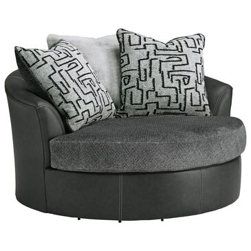 Ashley Brixley Pier Oversized Swivel Accent Chair in Graphite, , large