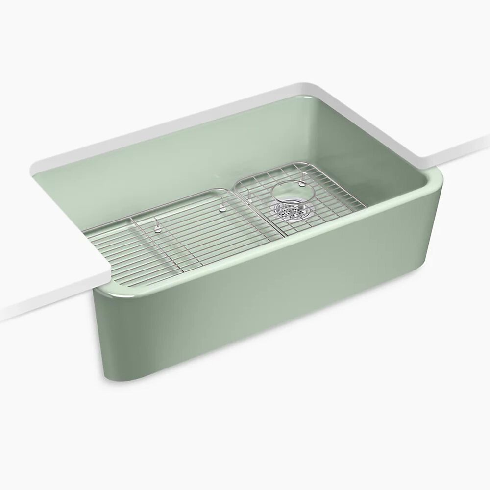 Kohler Ironridge 34" Undermount Single-Bowl Farmhouse Kitchen Sinks in Aspen Green, , large