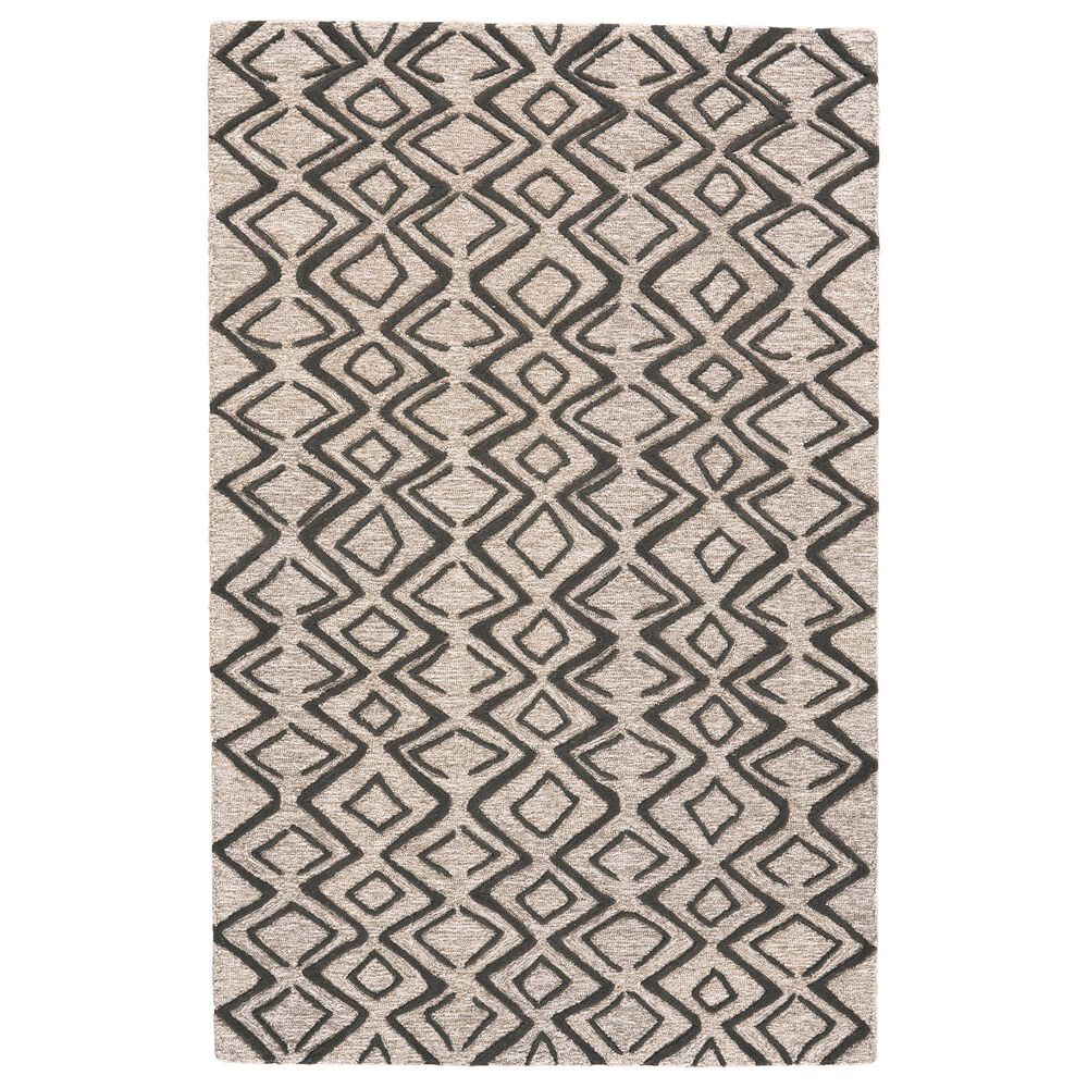 Feizy Enzo 2" x 3" Charcoal and Taupe Area Rug, , large