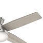 Hunter Dempsey Low Profile 52" Ceiling Fan with Light Gray Oak Blades in Brushed Nickel, , large