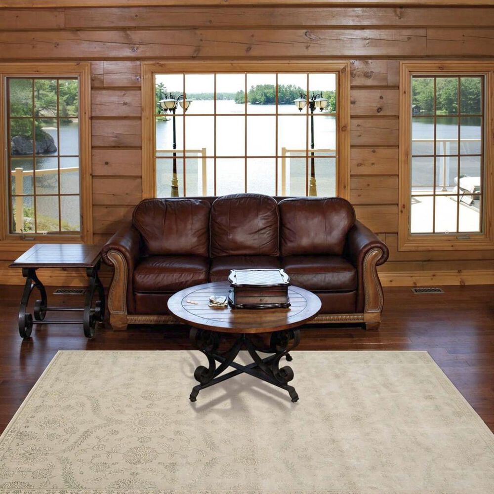 Nourison Luminance LUM04 5"3" x 7"5" Cream Mint Area Rug, , large