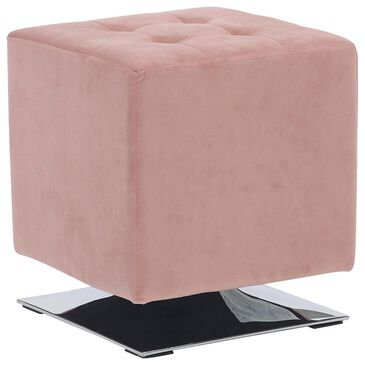 Lumisource Mason 16" Square Swivel Ottoman in Pink, , large