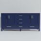 Lexora Home Jacques 72" Double Bathroom Vanity in Navy Blue with 2 cm White Cultured Marble Top and Rectangular Sinks, , large