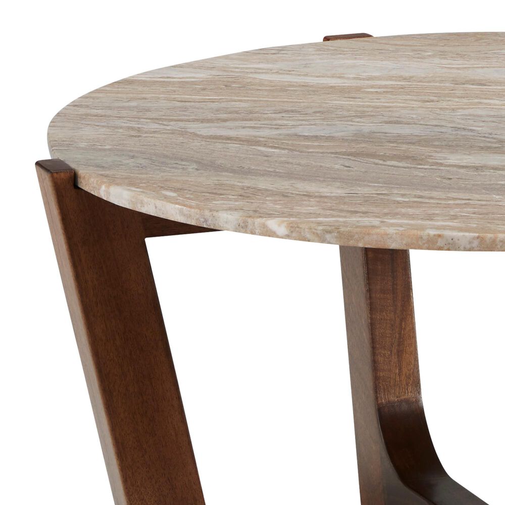 Ashley Tanidore Round Cocktail Table in Warm Brown, , large
