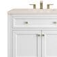 James Martin Vanities Chicago 36" Single Bathroom Vanity in Glossy White with 3 cm Eternal Marfil Quartz Top and Rectangular Sink, , large