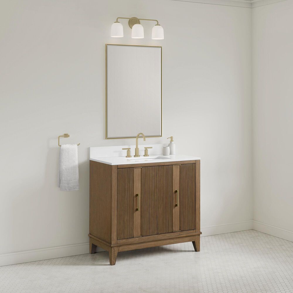 37B Fenwick 36" Single Bathroom Vanity in Kona with Glossy White Composite Stone Top and Backsplash, , large