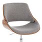 LumiSource Fabrizzi Swivel Office Chair with Grey Fabric Cushion in Chrome and Walnut, , large