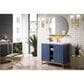 James Martin Vanities Alicante 39.5" Single Bathroom Vanity in Azure Blue and Radiant Gold with 5 cm White Glossy Resin Top and Rectangular Sink, , large