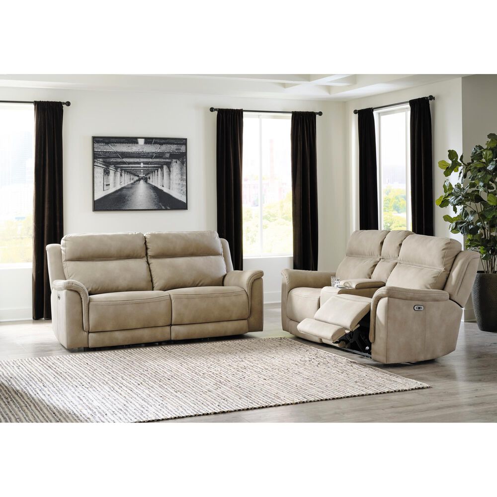 Ashley Next-Gen DuraPella Power Reclining Sofa with Power Headrest in Sand, , large