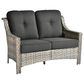 HOMLUX Outdoor Rattan Loveseat with Ergonomic in Black, , large