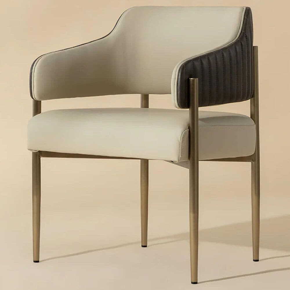 Club Collection By Sunpan Tova Arm Chair in Dillon Cream and Bravo Ash, , large