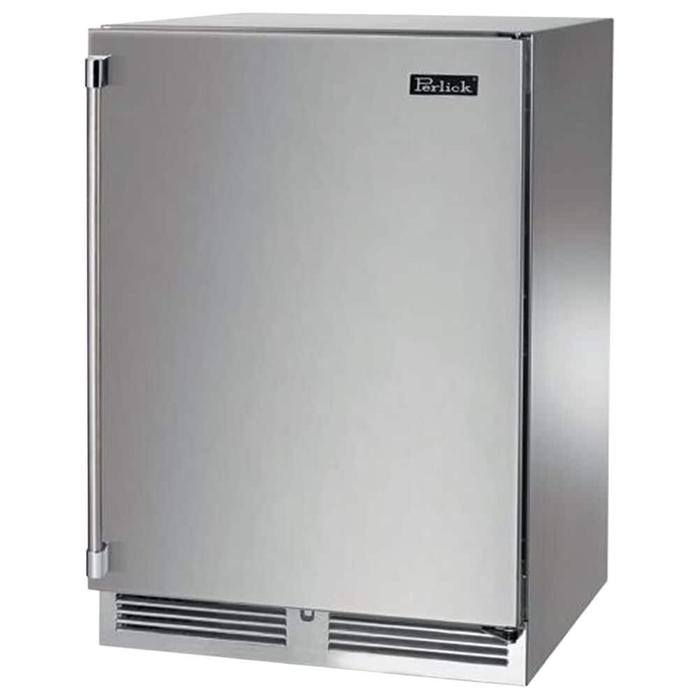 Perlick Outdoor Signature Series 5.2 Cu. Ft Compact Refrigerator with Solid Door and Right Hinge in Panel Ready and Stainless Steel, , large