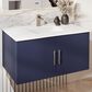 Lexora Home Geneva 36" Single Bathroom Vanity in Navy Blue with 2 cm White Quartz Top and Rectangular Sink, , large