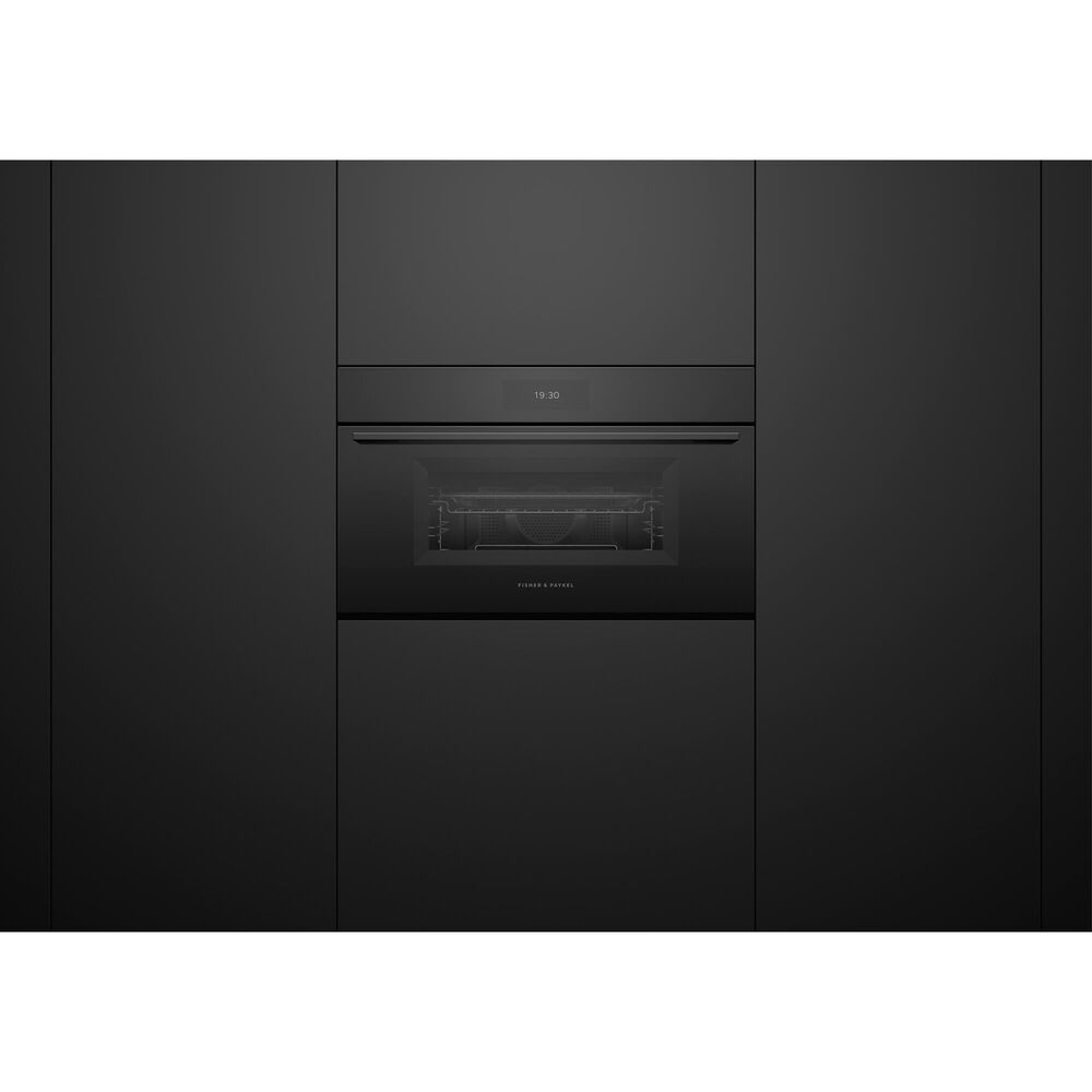 Fisher and Paykel Series 9 30" Minimal Smart Compact Convection-Speed Oven in Black, , large