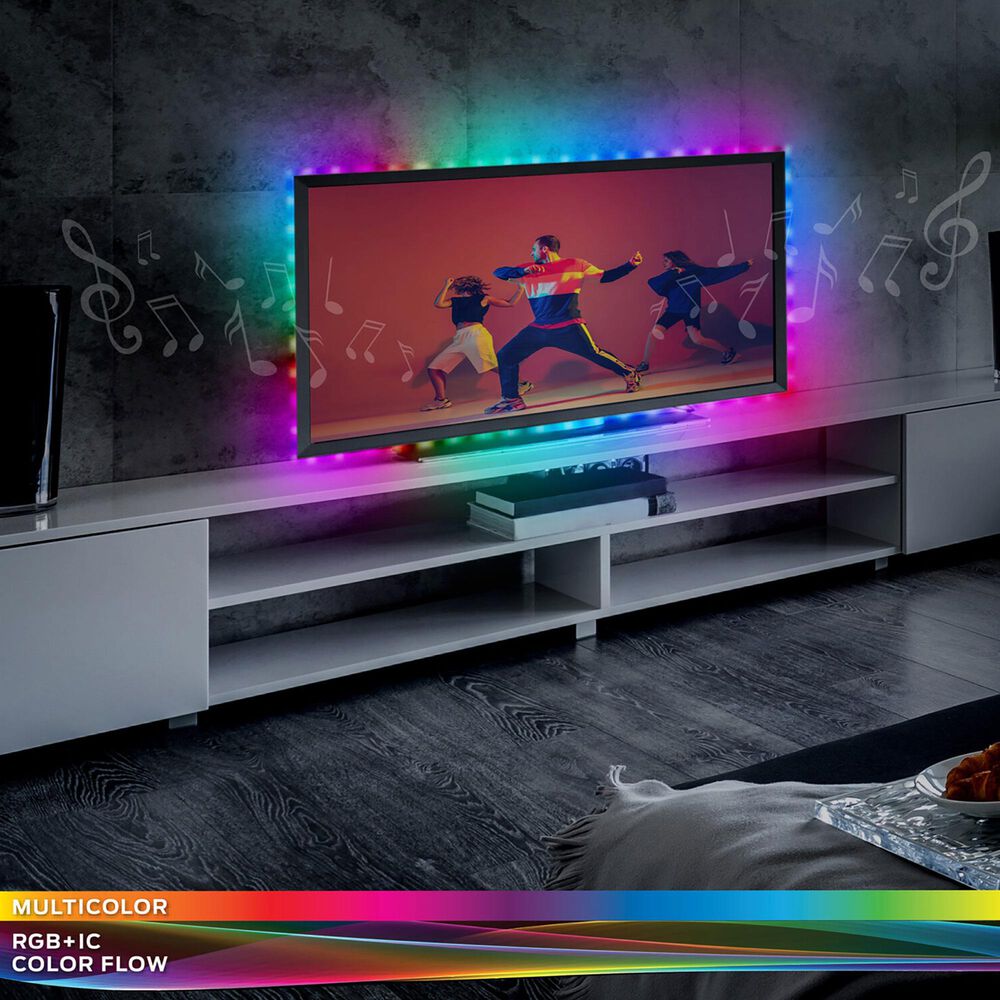 Jem Accessories Smart Sound Reactive Multicolor Flow Effect LED Light Strip in White, , large