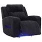 Ashley Forest Lake Power Recliner with Adjustable Headrest in Black Velvet, , large