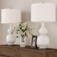 Timberlake Double Gourd Vintage Table Lamp in Milky White and Clear (Set of 2), , large