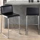 Lumisource Mara Counter Stool with Black Cushion in Stainless Steel (Set of 2), , large