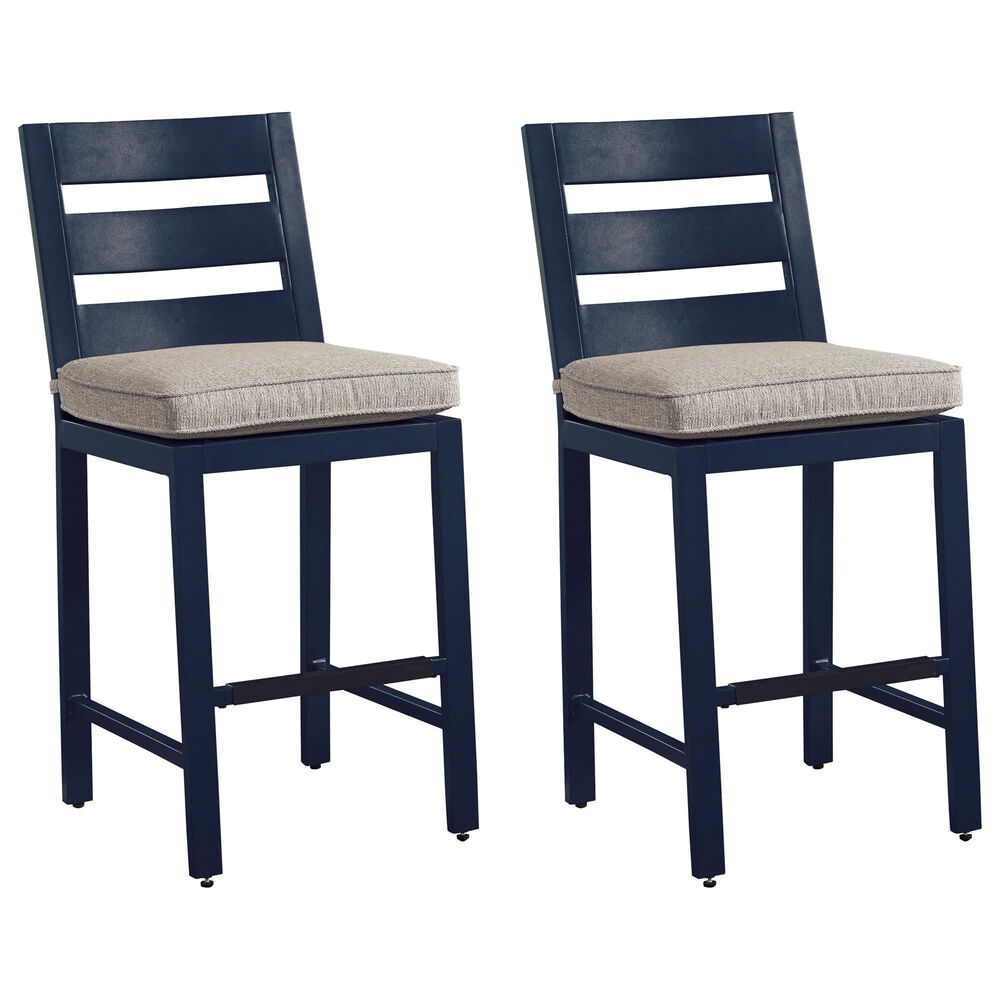 Ashley East Beach Barstool in Navy Blue (Set of 2), , large