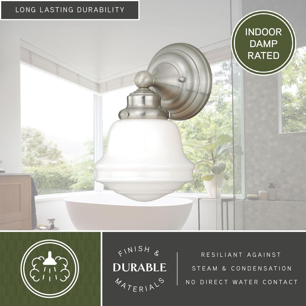 Vaxcel Huntley 1-Light Bathroom Vanity in Satin Nickel, , large