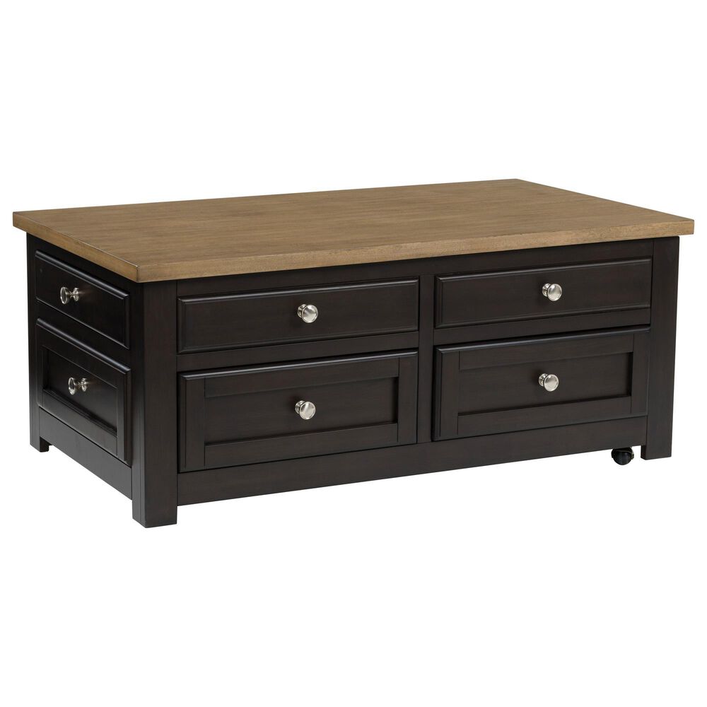 Ashley Drazmine Lift-Top Coffee Table in Brown and Dark Chocolate, , large