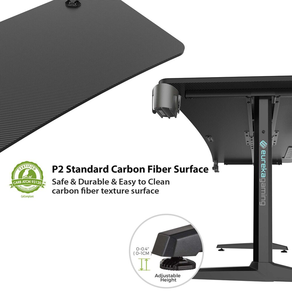 Eureka Ergonomic Full-Surface Mousepad Gaming Desk in Black, , large