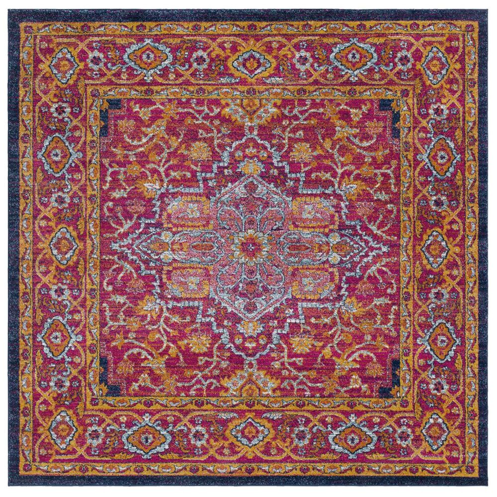 Surya Harput HAP-1009 6"7" Square Garnet, Blue and Saffron Area Rug, , large