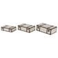 Maple and Jade 3-Piece Vintage Storage Decorative Trunk in Light Gray and Brown, , large