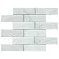 Emser Elegan Calacata 2" x 6" Rectangle on 12" x 11" Offset Porcelain Mosaic Sheet, , large