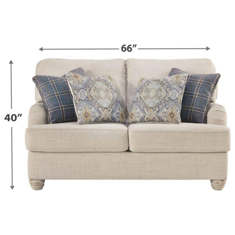 Signature Design by Ashley Traemore Stationary Loveseat in Linen
