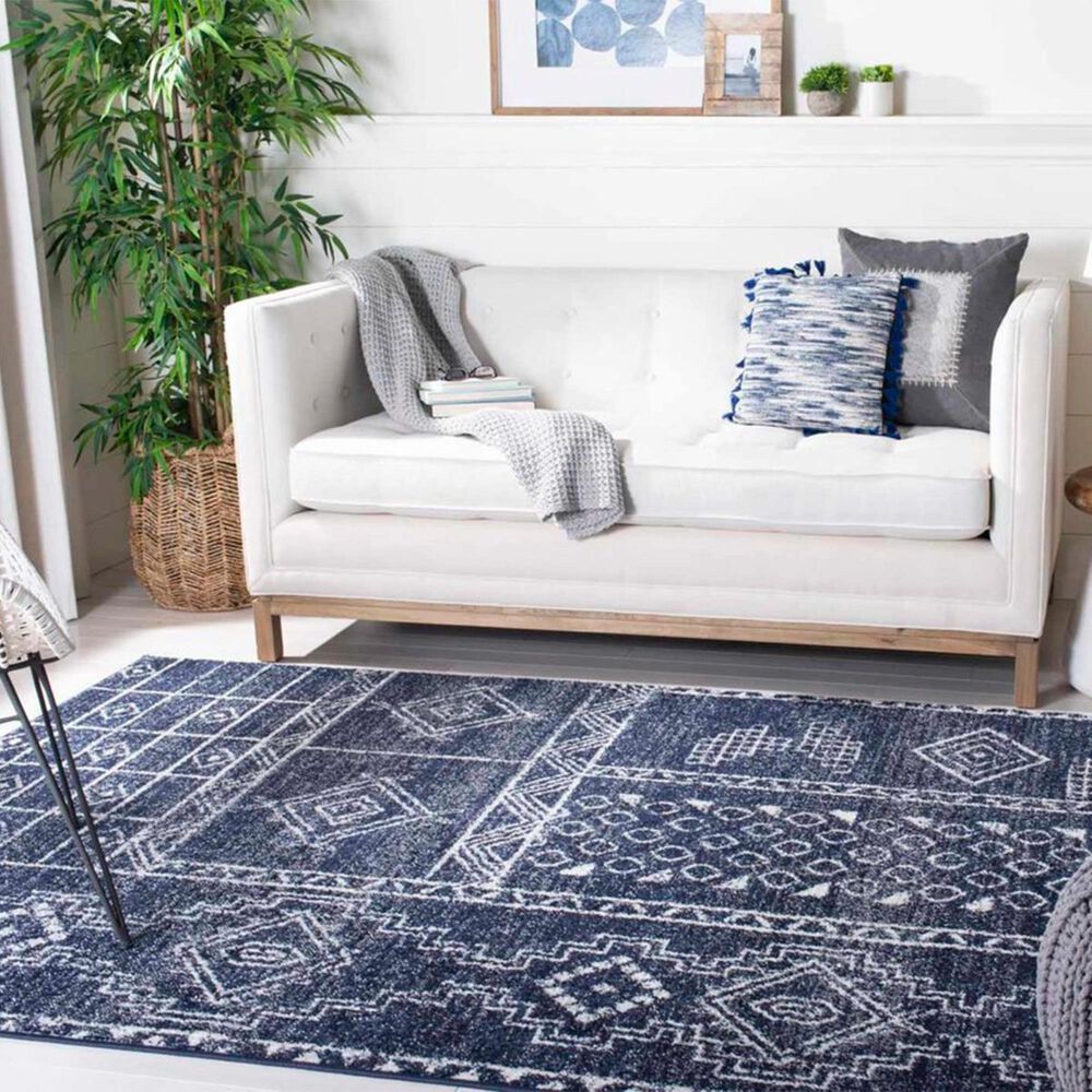 Safavieh Adirondack ADR206N 5&#39;1&quot; x 7&#39;6&quot; Navy and Silver Area Rug, , large