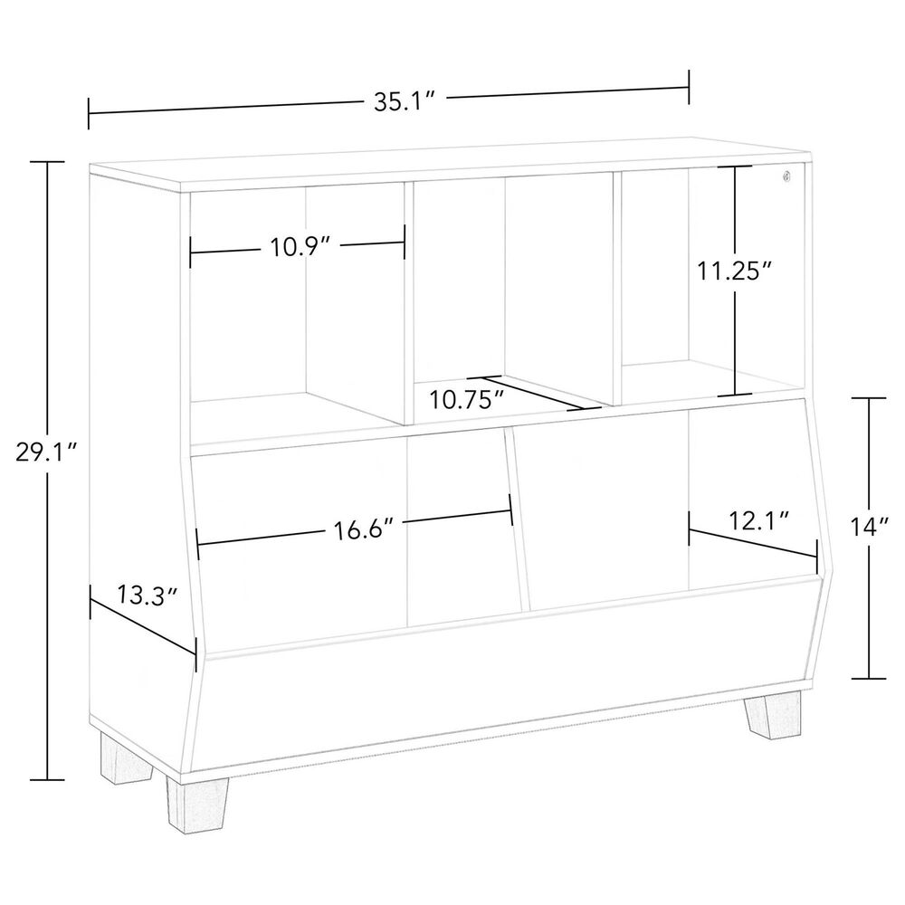RiverRidge Home Catch-All 5-Cubby Toy Organizer in White, , large