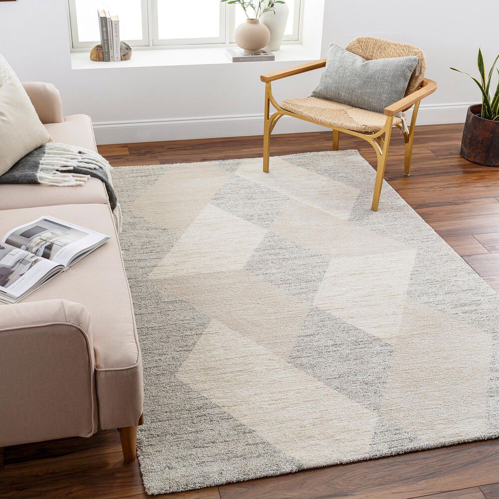 Surya Gavic 6&#39;7&quot; x 9&#39;6&quot; Medium Gray and Light Beige Area Rug, , large