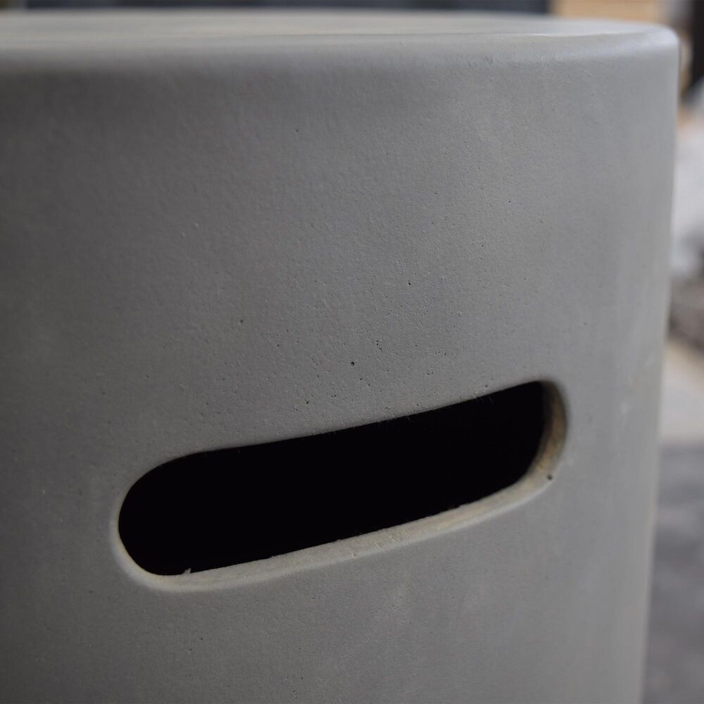 Elementi Fire Round Concrete Propane Tank Cover in Gray, , large