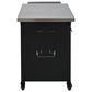 Hearth and Haven Outdoor Kitchen Island Cart with Dual Expandable Stainless Steel Tabletops in Black, , large